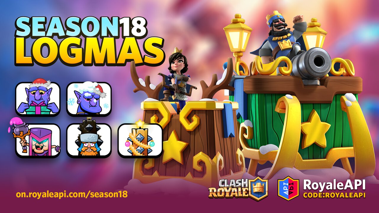 Clash Royale Season 18 Logmas - Tower Skin and Emotes