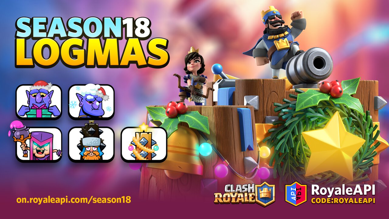 Clash Royale Season 18 Logmas - Tower Skin and Emotes