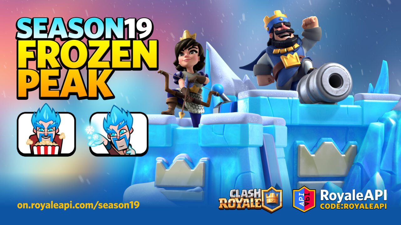 Clash Royale Season 19 Frozen Peak - Tower Skin and Emotes