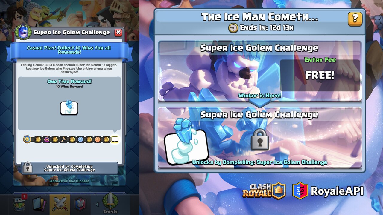 5 decks to win the Clash Royale Ice Super Golem Challenge 