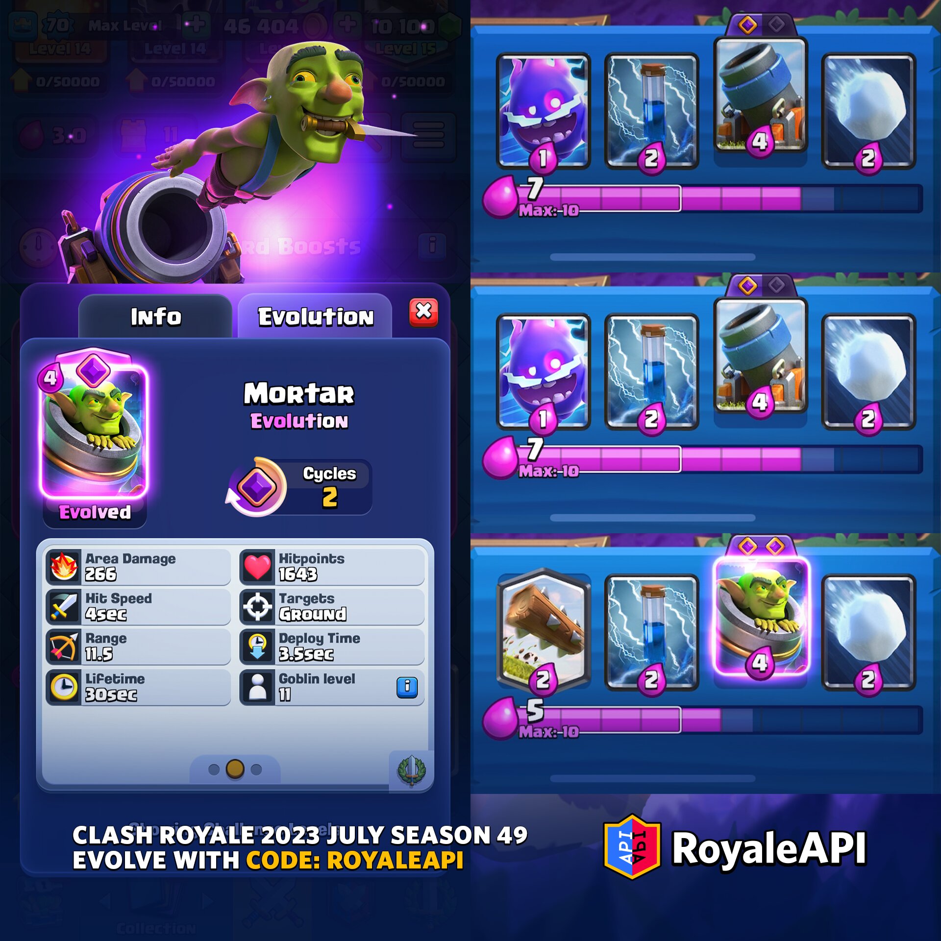 Evolved Mortar - July 2023 New Card | Blog - RoyaleAPI