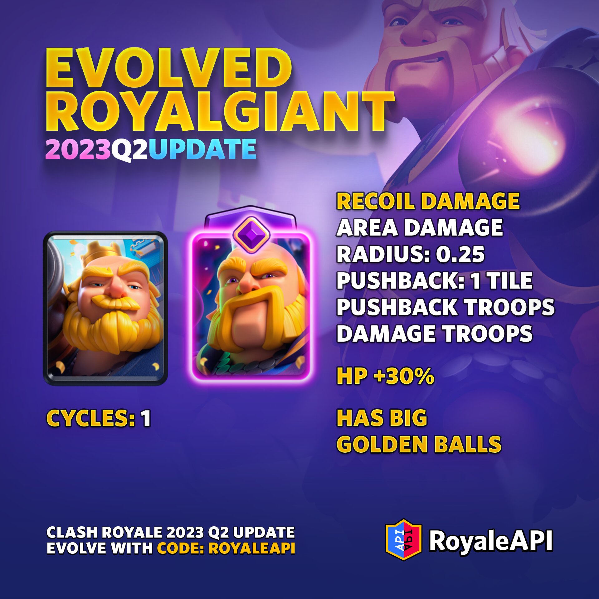 Evolved Royal Giant - Clash Royale 2023 Q2 Summer Update | Blog - RoyaleAPI