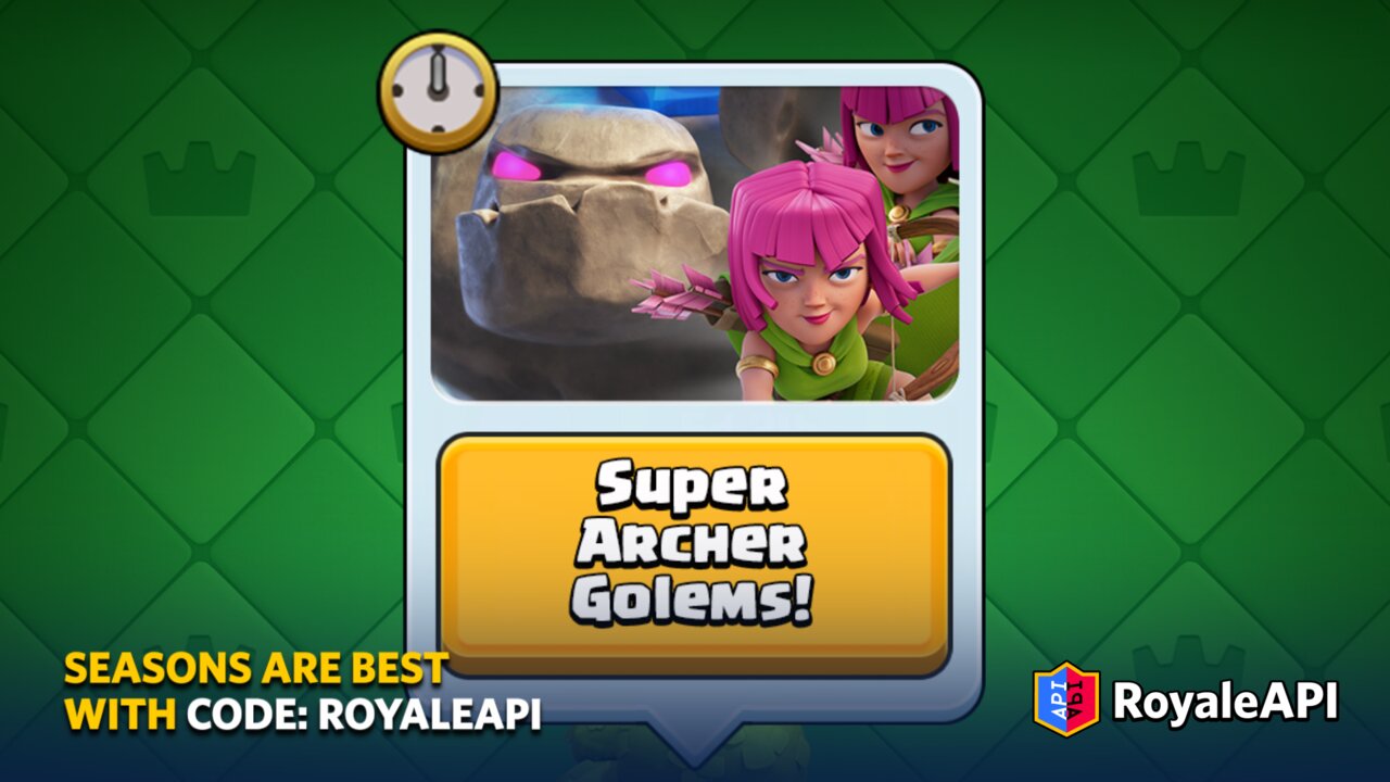 RoyaleAPI on X: How to construct the best deck for Super Archer vs Golem.   #ClashRoyale #クラロワ  / X