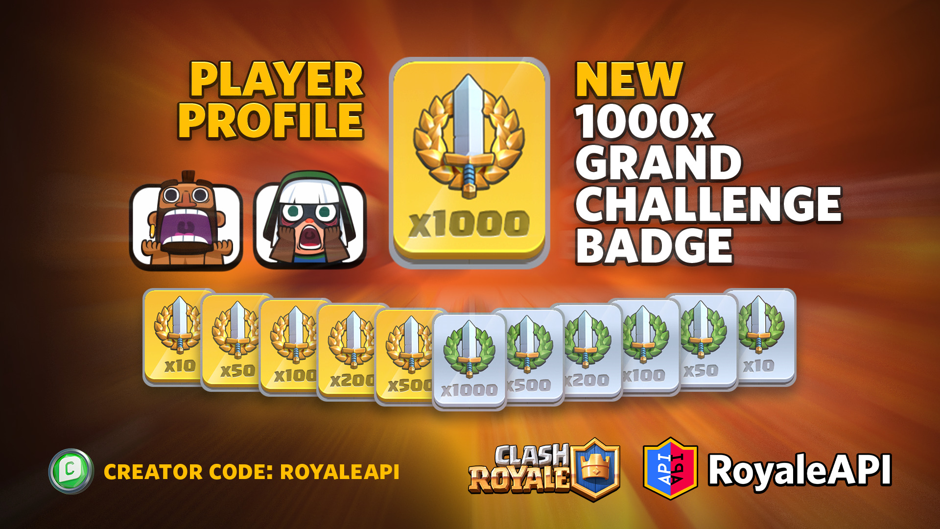 New Challenge Badges For Clash Royale Player Profiles | Blog - RoyaleAPI